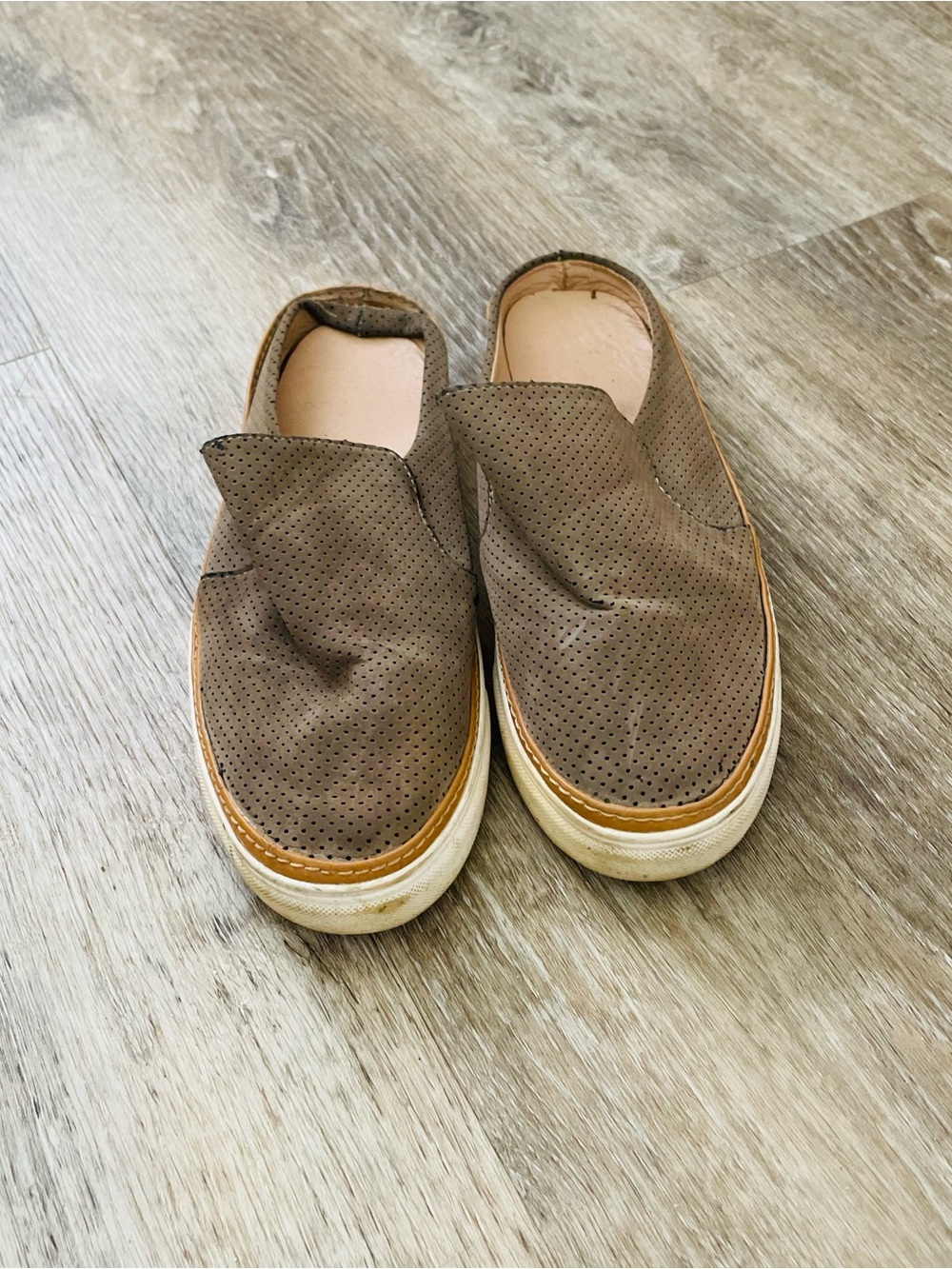 Slip-On Perforated Casual Shoes - Brown